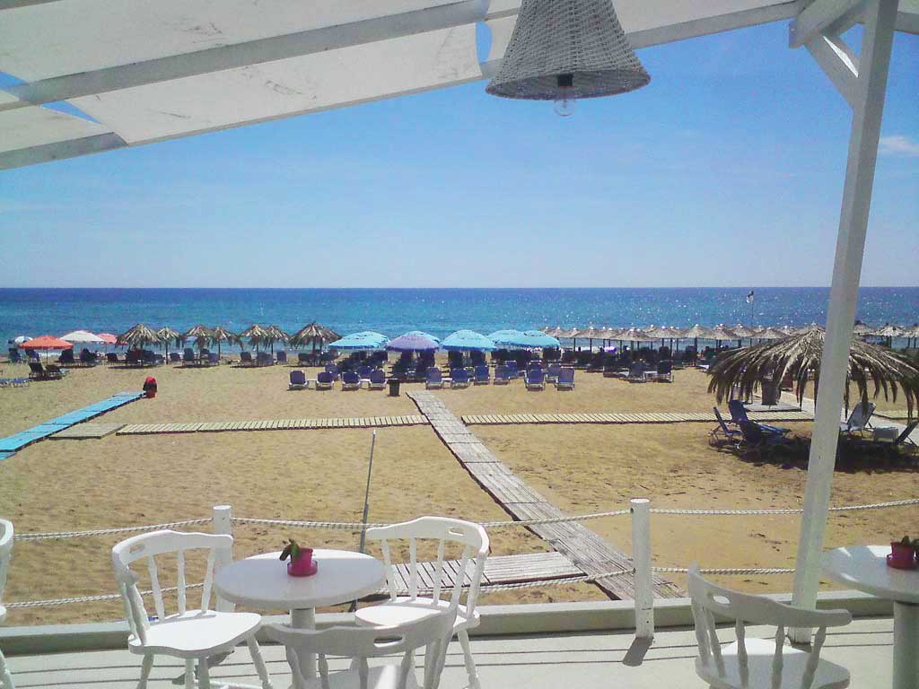 Corfu Beach Bars -  - Bright Blue Beach Bar Restautant Marathias Beach